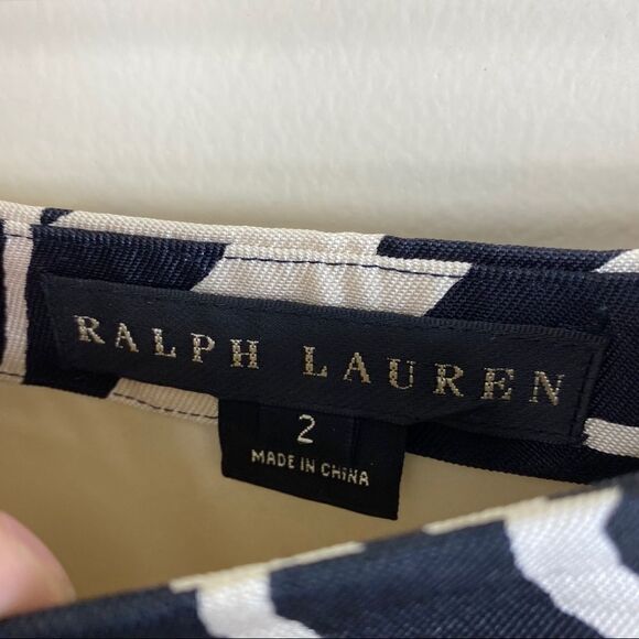 Ralph Lauren Black Ivory Pencil Silk Skirt Size 2 - Picture 5 of 8
